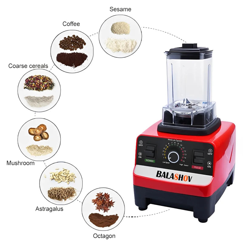 2000W Heavy Duty Commercial Blender Stationary Mixer Food Processor